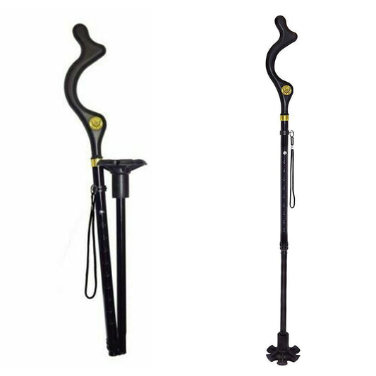 Telescopic Stick Stool Folding Handle Walking Stick