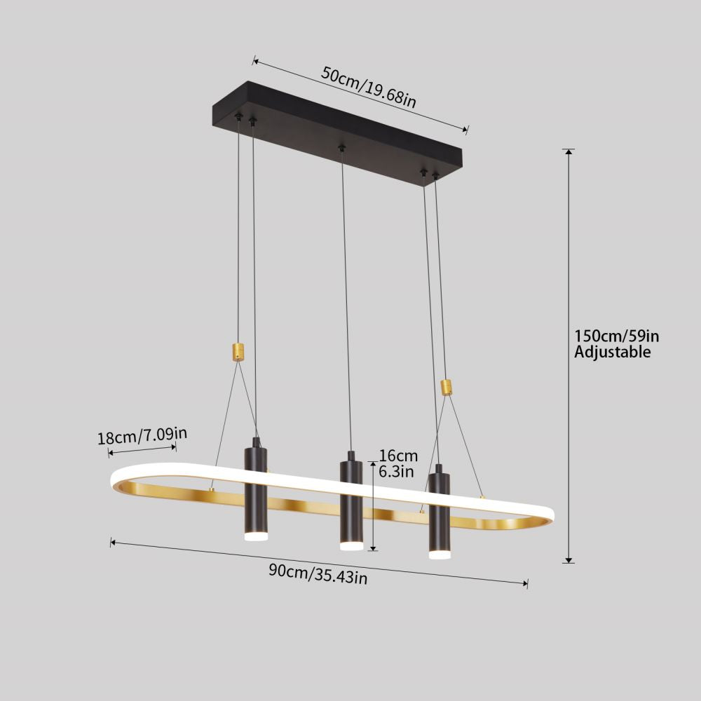 Javeriah 4 - Light Black/Gold Dimmable LED Pendant Light[No Bulb][Unable to ship on weekends, please place orders with caution]