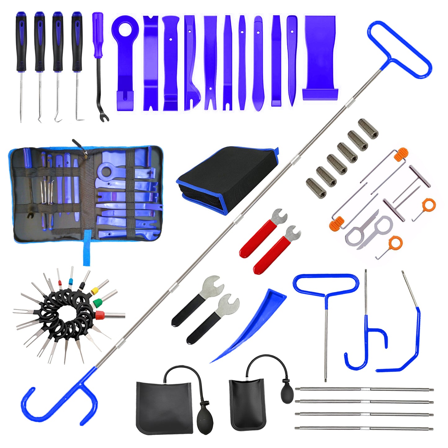 63 decorative removal tools, automatic push pin bumper fixing clamp kit Fastener terminal removal kit Sticky cable clamp skid kit Auto panel radio removal automatic clamp