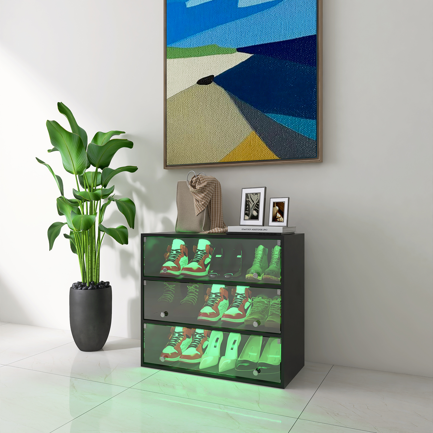 LED light shoe box three layers with glass doors