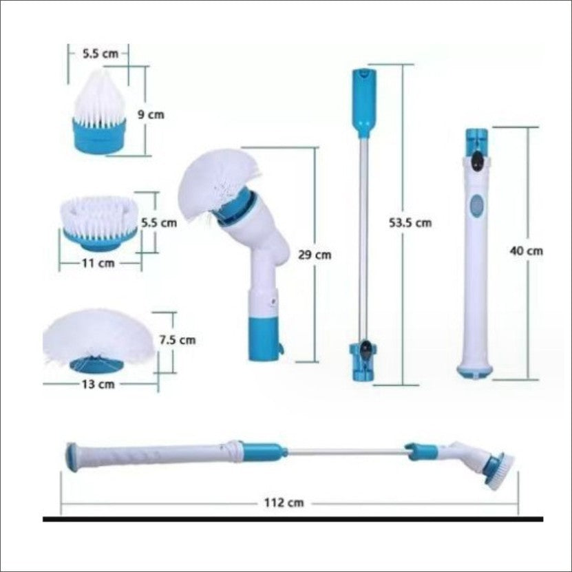 Electric Spin Scrubber, Cordless Bath Tub Power Scrubber With Long Handle & 7 Replaceable Heads, Detachable As Short Handle, Shower Cleaning Brush Household Tools For Tile Floor & Bathroom